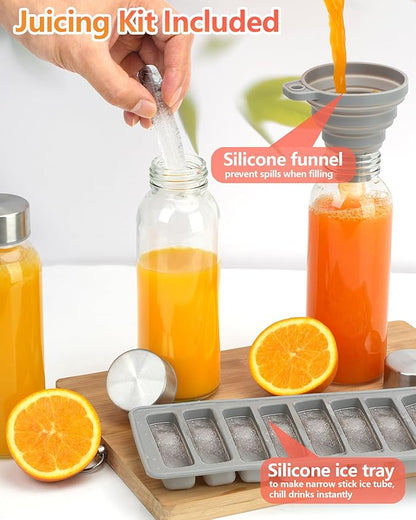 Zukro 10.5 oz Glass Juice Bottles - Image 8