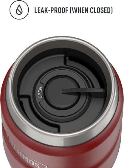 THERMOS Stainless King Vacuum-Insulated Travel Tumbler, 16 Ounce, Rustic Red - Image 3