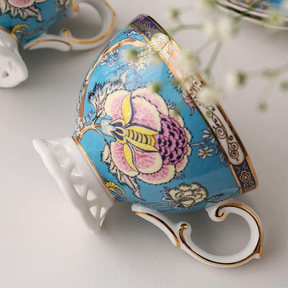 ACMLIFE Bone China Tea Cups, Tea Cup and Saucer Set - Image 7