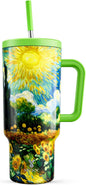 Meoky 40 oz Tumbler with Handle and Straw: Stainless Steel Insulated Tumbler by MEOKY