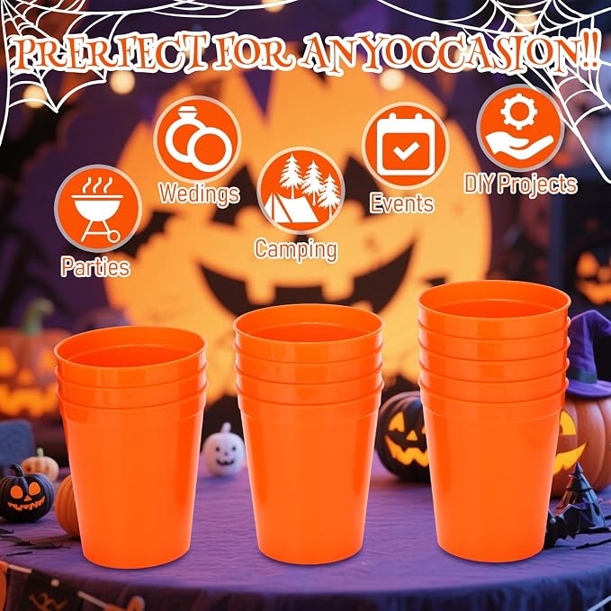 Yungyan 50 Pack 16 oz Stadium Cups Reusable Plastic Cups Blank Drink Stadium - Image 3