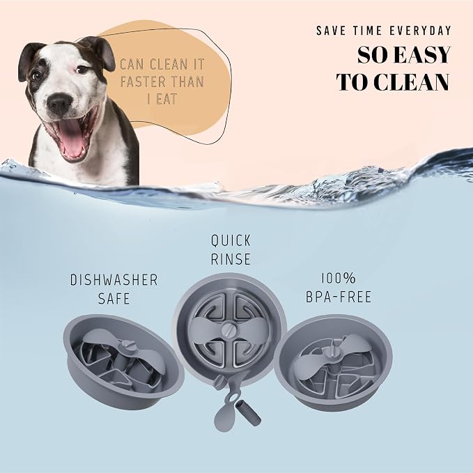 AVERYDAY Slow Feeder Dog Bowls for Large Breed, 2.5 Cups Deep Food Puzzle Bowl - Image 7