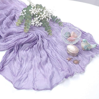 10 Pack Lavender Purple Cheesecloth Table Runner 17 x 108 Inch | Boho Gauze - Image 6