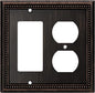 Henne Bery Sunken Pearls Heavy Duty Decorative Wall Plate Switch Plate Outlet Cover (Decorator/Duplex, Aged Bronze)