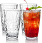 Topsky 16oz Plastic Tumblers Drinking Glasses Set of 4, Clear Acrylic Drinking Cups Wine Glasses Beverage Cups for Daily Use, Poolside, Outdoor&Indoor - Stackable, Dishwasher Safe, Easy to Clean