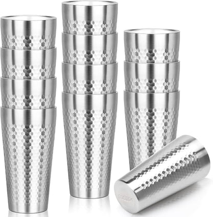 Metal Cup, 19 oz Insulated Tumbler, 12 Pack Double Wall Unbreakable Stackable by Offiper