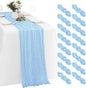 16 Pack Baby Blue Cheesecloth Table Runners 20x120 Inch Gauze Table Runner 10FT by Yorcari
