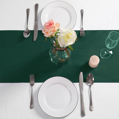 Manyshofu Dark Green Satin Table Runner 12x108 - Image 3