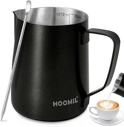 HOOMIL Milk Frothing Pitcher, 12oz/20oz/32oz 304 Stainless Steel | Steaming by HOOMIL