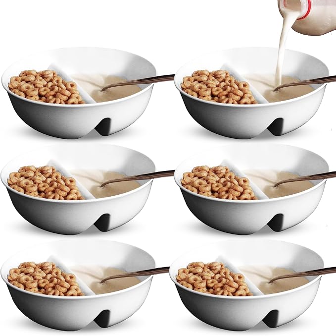 6 Pack - Just Crunch Anti-Soggy Cereal Bowl - Keeps Cereal Fresh & Crunchy | by JustSolutions