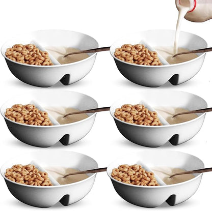 6 Pack - Just Crunch Anti-Soggy Cereal Bowl - Keeps Cereal Fresh & Crunchy | by JustSolutions