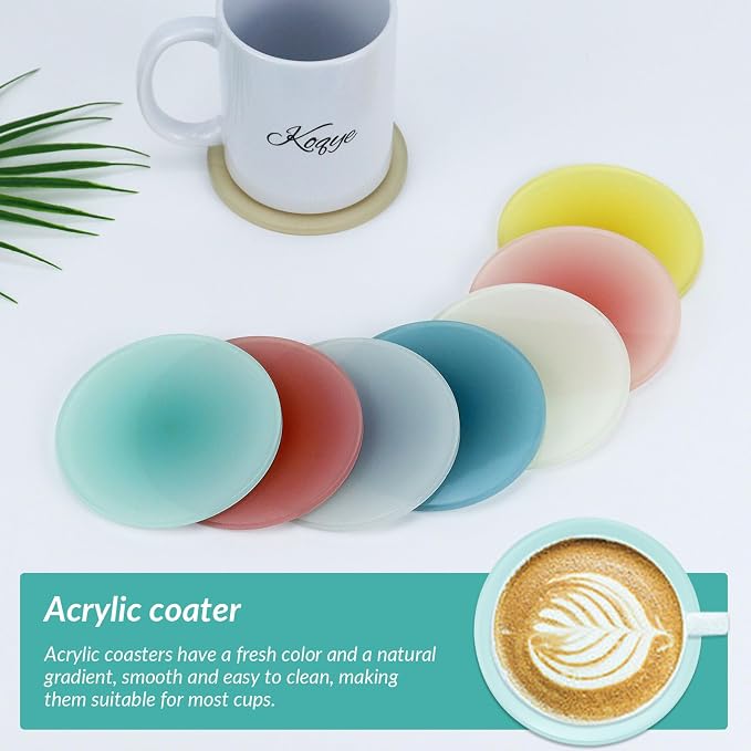 4 Pack Gradient Round Acrylic Coasters, 3.8in | Thick, Heat Resistant, Non-Slip - Image 2