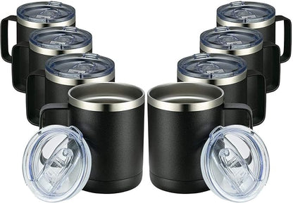 MEWAY 12oz Coffee Mug With Handle 8 Pack Bulk, Stainless Steel Insulated Travel by MEWAY