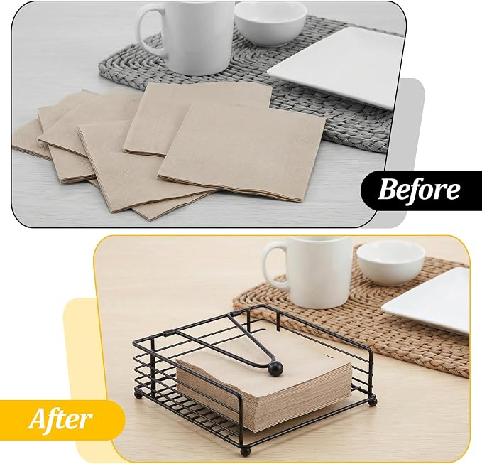 4 PCS Black Metal Napkin Holders - Image 5