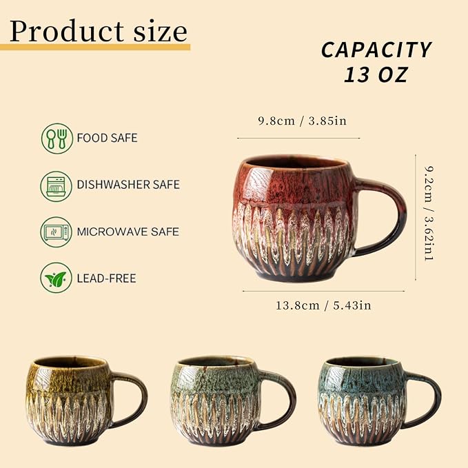 Large Ceramic Coffee Mug - 13oz Tea Cup - Image 2
