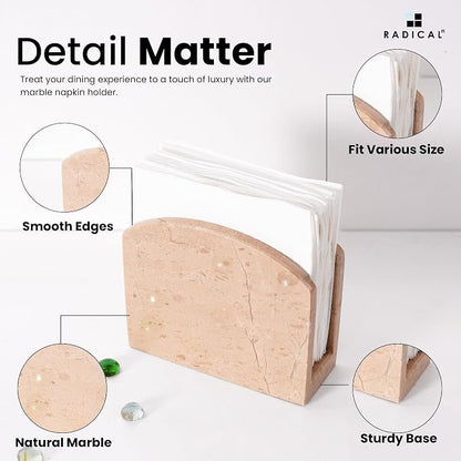 Radicaln Marble Napkin Holder 5 Inches Handmade Verona Stone Napkin Holder - Image 5