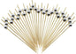 Minisland Silver Pearl Cocktail Picks, 4.7 Inch Long Bamboo Fancy Toothpicks for Appetizers, Decorative Christmas New Year Holiday Party Food Drink Garnish Fruit Kabob Skewer Sticks 100 Counts -MSL151