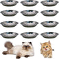 Hamiledyi 12 Pcs Stainless Steel Cat Bowls Replacement Whisker Fatigue Relief Cat Plates Pet Water Dish Shallow Kitten Bowls Pet Bowls for Dogs Cats or Other Small Animals (7.05 Inch Diameter)