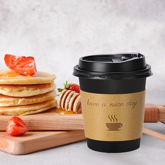 Lamosi 100 Pack 10 oz Coffee Cups, Disposable To Go Paper Cups - Image 6
