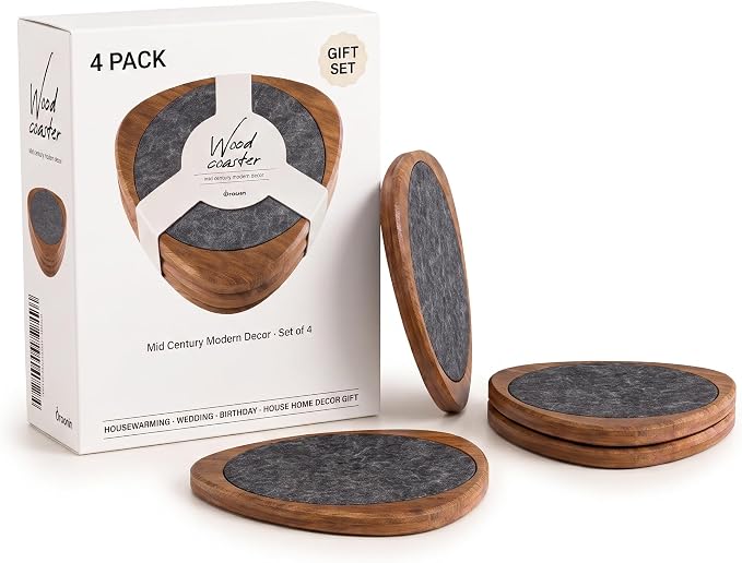 Roonin Mid Century Modern Coasters Set of 4 - Image 7