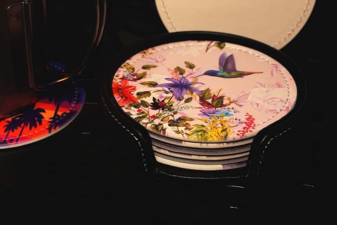 Hummingbirds Bird Flower Coasters - Image 2