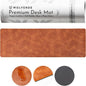 Premium Distressed Faux Vegan Leather Desk Mat | Multifunctional Desk Pad for Home Office | (Brown/Tan, 12" x 36")