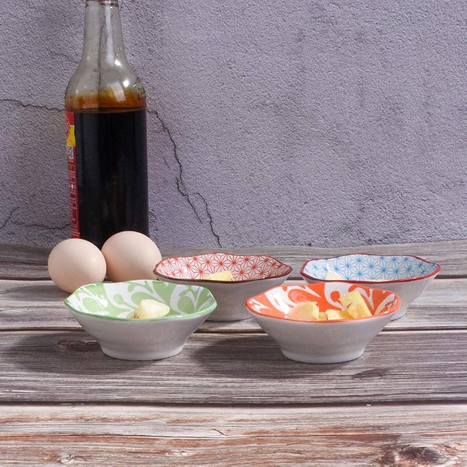 Ceramic Dipping Bowls Set of 4, 10.5cm Small Sauce Dishes, Nordic Style - Image 5