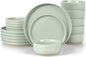 LIANYU Plates and Bowls Sets, 18 Piece Modern Speckled Dinnerware Set, China by LIANYU
