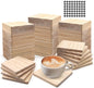 60 Pack 4 Inch Unfinished Square Wood Coasters by SIJDIEE