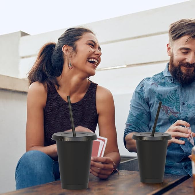 16 oz Reusable Black Plastic Cups - Image 7