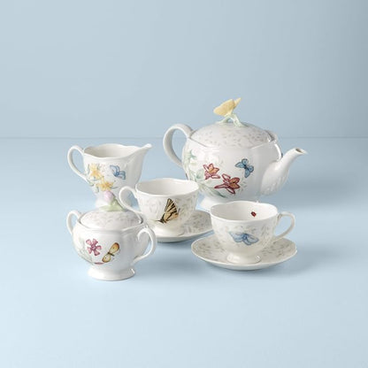 Lenox Butterfly Meadow Porcelain Teapot and Tea Cup Set, 48oz | Dishwasher safe - Image 4
