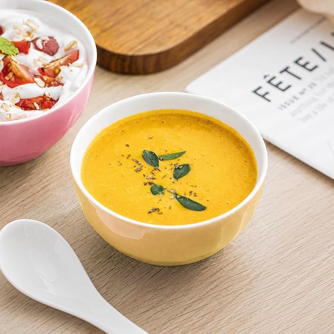 HOMBENE Ceramic Serving Bowls, 6.3 Inch, Oven & Microwave Safe, 25.7 oz Capacity - Image 5