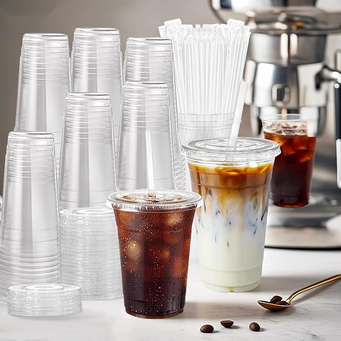 25 Pack 16oz Leak-Proof Clear Plastic Cups - Image 8