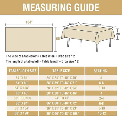 H.VERSAILTEX Linen Table Cloths Rectangle 60 x 104 Inch Premium Tablecloth Spill-Proof Waterproof Table Cover for Dining Buffet Feature Extra Soft and Thick Fabric Wrinkle Free, Sage