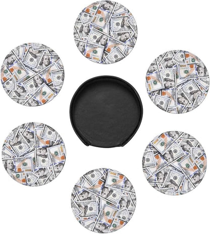 Novelty Funny Money Dollar Pattern Coasters - Image 4