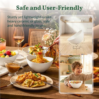 Wheat Straw Bowls 26 OZ Serving Bowls Set of 6 Unbreakable Salad Bowls - Image 5