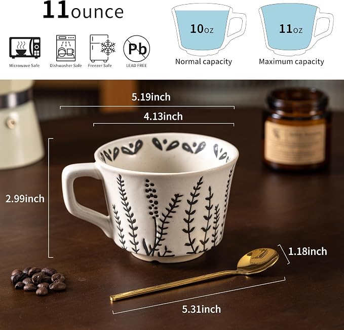 Ceramic Latte Mug Set of 4 - Image 2