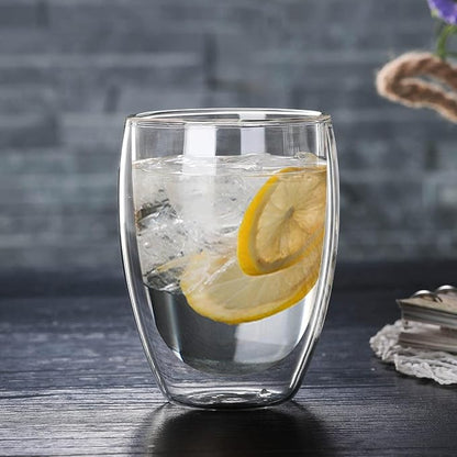 Glass Coffee Mugs Set of 2, Double Walled Clear Coffee Cups 12oz - Image 6