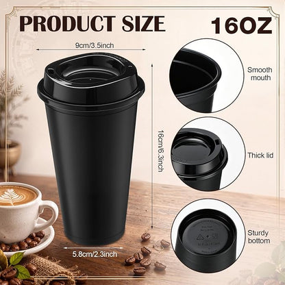 Honeydak 80 Pack 16 oz Reusable Coffee Cups - Image 3