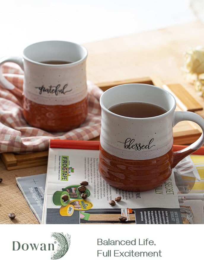 DOWAN 18 oz Large Coffee Mugs, Ceramic Mug Set - Image 2