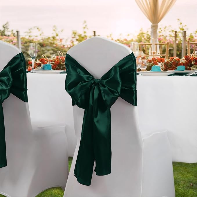 Horbaunal 6 Pack Satin Runners 12 x 108 Inch, Forest Green | Bright Silky - Image 3
