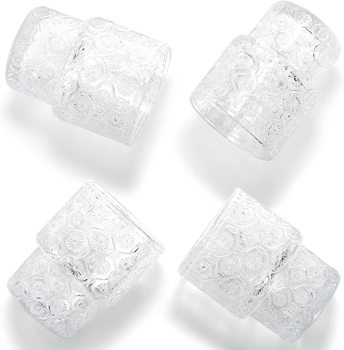 AVLA 8 Pack Vintage Drinking Glassware, 7 oz Romantic Water Juice Glass Tumbler - Image 6