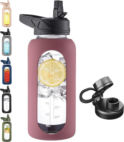 CIVAGO 32 oz Glass Water Bottle by CIVAGO
