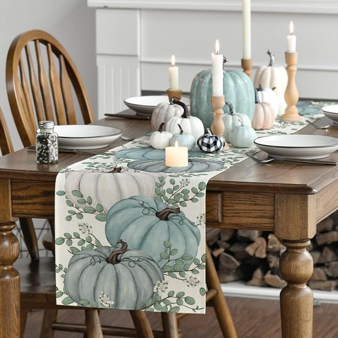 Artoid Mode 210 GSM Fall Table Runner 13x48 Inch Home Party Decor | Pumpkins - Image 3