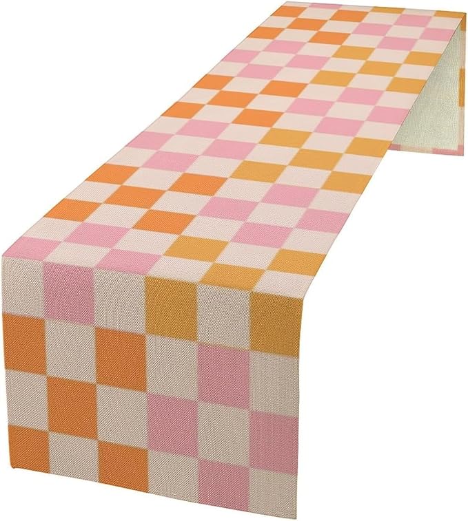 Retro 70s Floral Table Runner Spring Groovy Flower Dinner Runner by SXXLDNG