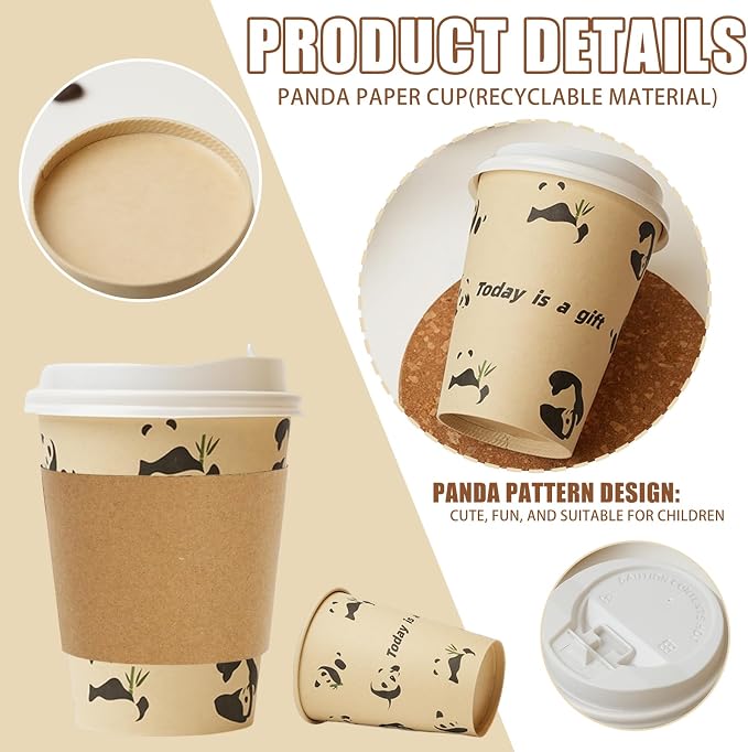 25 Pack 12 oz Disposable Cups Paper Coffee Cups - Image 7