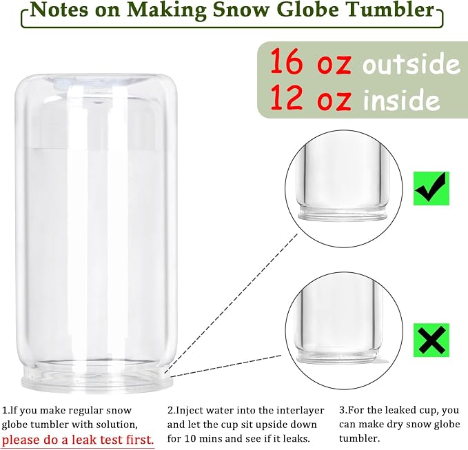 16 Pack 16 Oz Plastic Snow Globe Tumbler, Snowglobe Cups, Colorful | Pre Drilled - Image 4