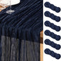 DeZerlor Navy Blue Cheesecloth Table Runners 6 Pack Christmas Runners | by DeZerlor