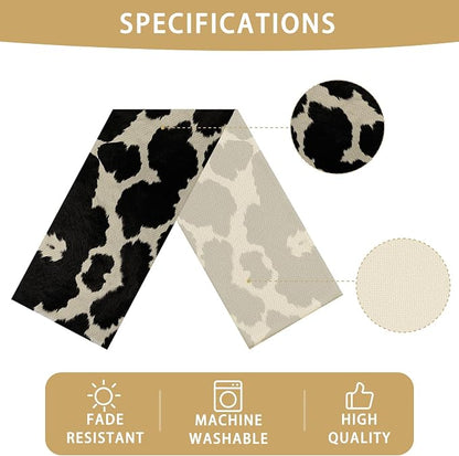 Cow Print Black Table Runner Kitchen Dining Linen Table Decoration - Image 5