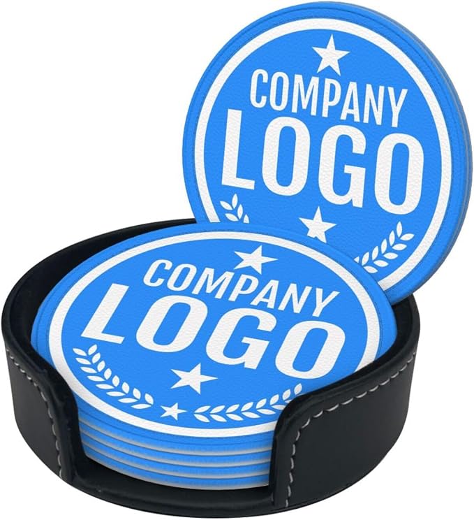 Custom Leather Coasters with Logo - Image 2